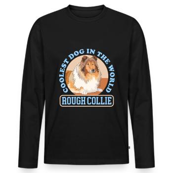 Collie Longhair Collie Rough Collies Gift - Men's Premium Organic Long Sleeve Shirt - black - Front - Nico (187cm)