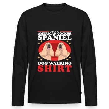 American Cocker Spaniel Owner Gift - Men's Premium Organic Long Sleeve Shirt - black - Front - Nico (187cm)