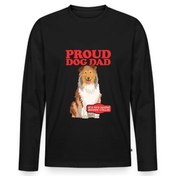 Collie Dad Langhaarcollie Rough Collies Geschenk - Männer Premium Bio Langarmshirt - Schwarz - Vorne - Nico (187cm)