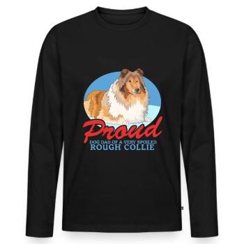 Collie Dad Langhaarcollie Rough Collies Geschenke - Männer Premium Bio Langarmshirt - Schwarz - Vorne - Nico (187cm)
