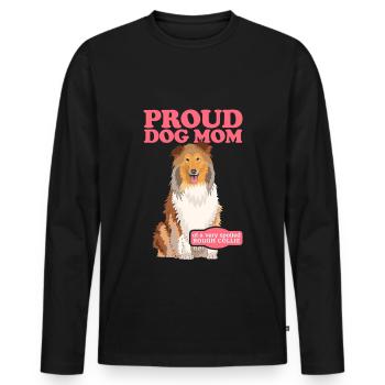 Collie Maman Collie à poil long Rough Collies Cadeau - T-shirt manches longues Premium bio Homme - noir - Devant - Nico (187cm)