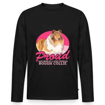 Collie Maman Collie à poil long Rough Collies Cadeaux - T-shirt manches longues Premium bio Homme - noir - Devant - Nico (187cm)