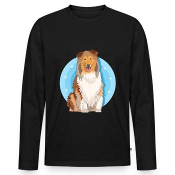 Collie Longhair Collie Rough Collies Gift - Men's Premium Organic Long Sleeve Shirt - black - Front - Nico (187cm)