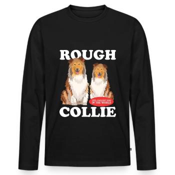 Collie Longhair Collies Rough Collies Gift - Men's Premium Organic Long Sleeve Shirt - black - Front - Nico (187cm)