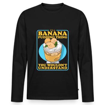 Bananenpudding Bananen-Pudding Geschenke - Männer Premium Bio Langarmshirt - Schwarz - Vorne - Nico (187cm)