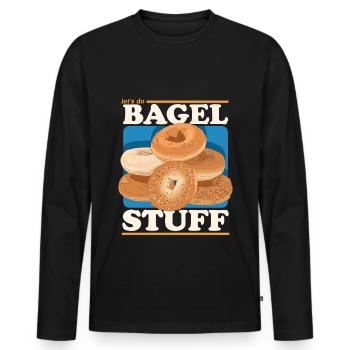 Bagel Bagel Pain Beigel Cadeau - T-shirt manches longues Premium bio Homme - noir - Devant - Nico (187cm)