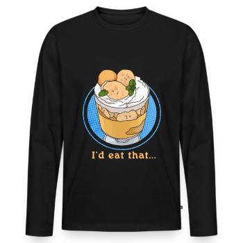 Bananen Pudding Bananenpudding Geschenk - Männer Premium Bio Langarmshirt - Schwarz - Vorne - Nico (187cm)