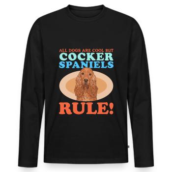 Cocker Spaniel Cocker Spaniel Gift - Men's Premium Organic Long Sleeve Shirt - black - Front - Nico (187cm)