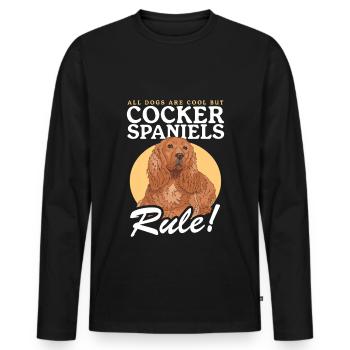 Cocker Spaniel Cocker Spaniel Cadeaux - T-shirt manches longues Premium bio Homme - noir - Devant - Nico (187cm)