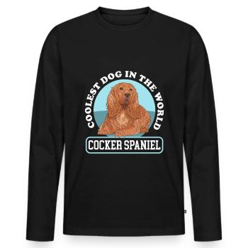 Cocker Spaniel Chien Cocker Spaniel Cadeau - T-shirt manches longues Premium bio Homme - noir - Devant - Nico (187cm)