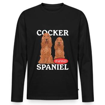 Cocker Spaniel Chien Cocker Spaniel Cadeaux - T-shirt manches longues Premium bio Homme - noir - Devant - Nico (187cm)