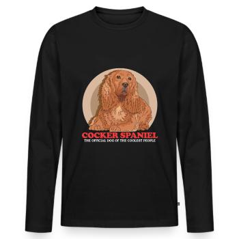 Cocker Spaniel Dogs Cocker Spaniel Gift - Men's Premium Organic Long Sleeve Shirt - black - Front - Nico (187cm)