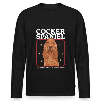 Cocker Spaniel Chiens Cocker Spaniel Cadeaux - T-shirt manches longues Premium bio Homme - noir - Devant - Nico (187cm)