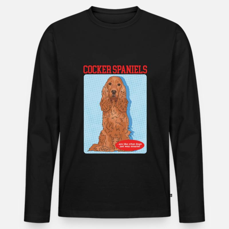 Cocker Spaniel Cockerspaniel Hund Geschenk - Männer Premium Bio Langarmshirt - Schwarz