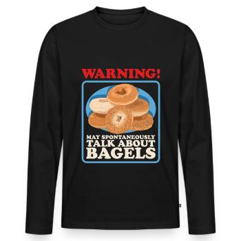 Bagel Bagel Bread Beigel Bread Gifts - T-shirt manches longues Premium bio Homme - noir - Devant - Nico (187cm)