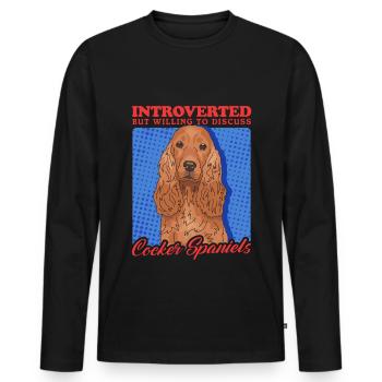 Cocker Spaniel Cocker Spaniel Cadeau - T-shirt manches longues Premium bio Homme - noir - Devant - Nico (187cm)