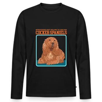 Cocker Spaniel Cocker Spaniel Cadeaux - T-shirt manches longues Premium bio Homme - noir - Devant - Nico (187cm)