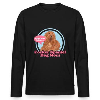 Cocker Spaniel Maman Cocker Spaniel Cadeaux - T-shirt manches longues Premium bio Homme - noir - Devant - Nico (187cm)