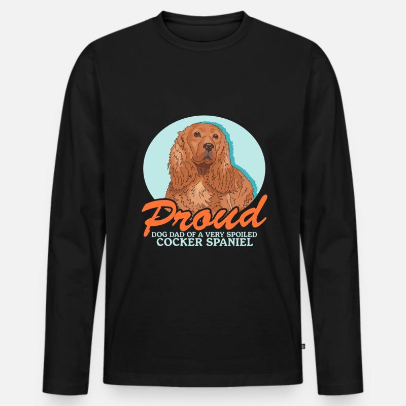 Cocker Spaniel Dad Cockerspaniels Geschenk - Männer Premium Bio Langarmshirt - Schwarz