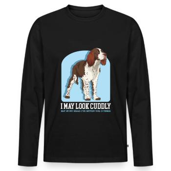 English Springer Spaniel Geschenke - Männer Premium Bio Langarmshirt - Schwarz - Vorne - Nico (187cm)