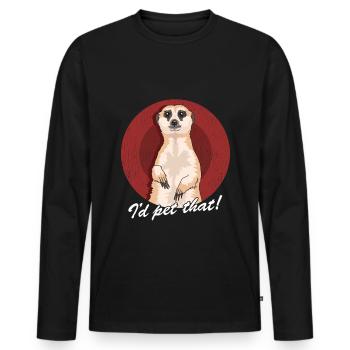 Meerkat funny meerkat - Men's Premium Organic Long Sleeve Shirt - black - Front - Nico (187cm)