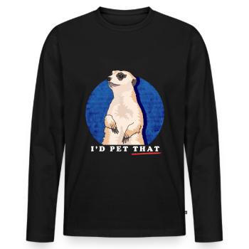 Suricate Drôle Cadeau de Suricate - T-shirt manches longues Premium bio Homme - noir - Devant - Nico (187cm)