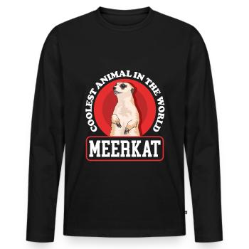 Suricate Cadeaux drôles de suricate - T-shirt manches longues Premium bio Homme - noir - Devant - Nico (187cm)