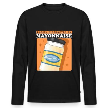 Mayonnaise Mayo Lover Gift - Men's Premium Organic Long Sleeve Shirt - black - Front - Nico (187cm)