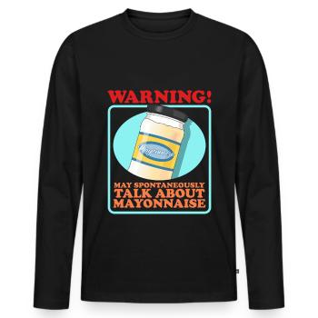 Mayonnaise Mayo Cadeaux - T-shirt manches longues Premium bio Homme - noir - Devant - Nico (187cm)