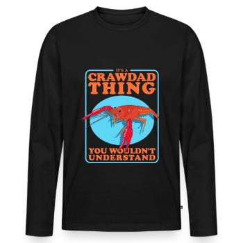 Flusskrebs Edelkrebs Meeresfrüchte Krebse Geschenk - Männer Premium Bio Langarmshirt - Schwarz - Vorne - Nico (187cm)