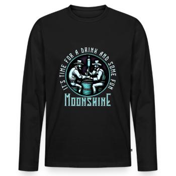 Moonshine Moonshiners Whiskey Liebhaber - Männer Premium Bio Langarmshirt - Schwarz - Vorne - Nico (187cm)