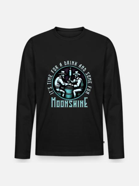 Moonshine Moonshiners Whiskey Lover - Men's Premium Organic Long Sleeve Shirt - black