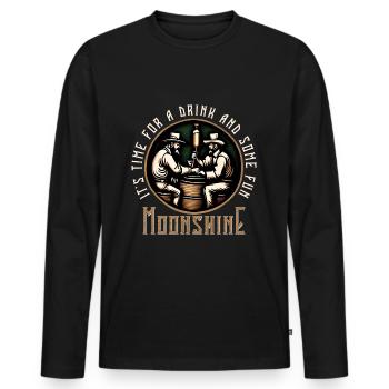 Moonshine Moonshiners Whiskey Liebhaber - Männer Premium Bio Langarmshirt - Schwarz - Vorne - Nico (187cm)