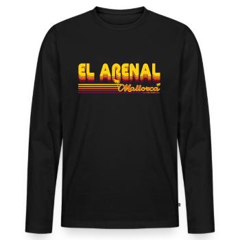 El Arenal sommerliches Urlaubs Design - Männer Premium Bio Langarmshirt - Schwarz - Vorne - Nico (187cm)