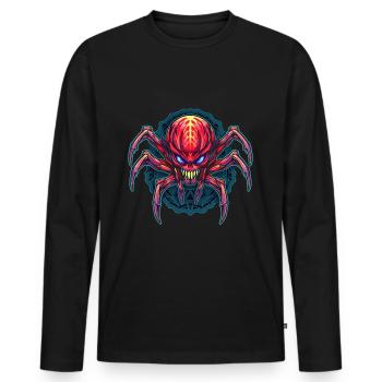 Arachnides de conception d’araignée abstraite colorée - T-shirt manches longues Premium bio Homme - noir - Devant - Nico (187cm)