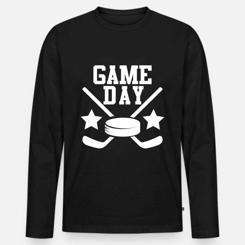 Eishockey Game Day - Männer Premium Bio Langarmshirt - Schwarz
