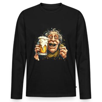 Beer Drinker Outfit Father's Day Men's Night - Men's Premium Organic Long Sleeve Shirt - black - Front - Nico (187cm)