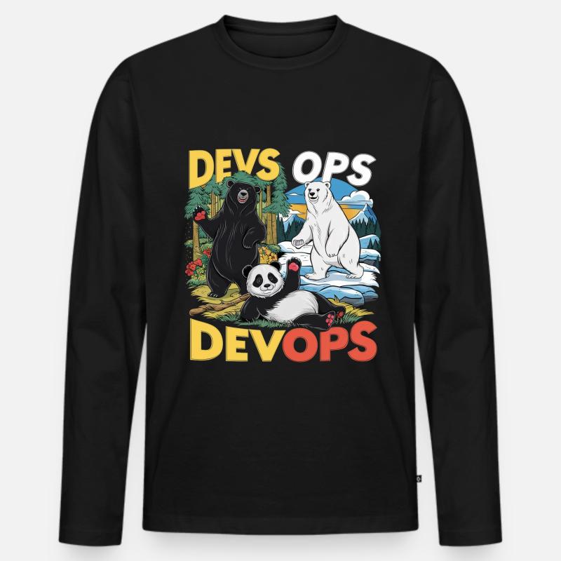 Devops - Männer Premium Bio Langarmshirt - Schwarz