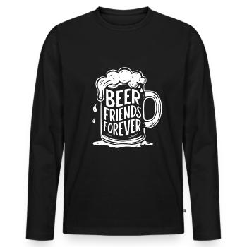 Bier Bierkrug Spruch Beer Friends Forever - Männer Premium Bio Langarmshirt - Schwarz - Vorne - Nico (187cm)
