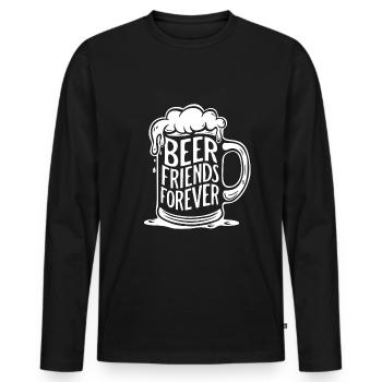 Bier Bierkrug Spruch Beer Friends Forever - Männer Premium Bio Langarmshirt - Schwarz - Vorne - Nico (187cm)