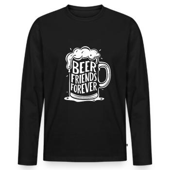 Bier Bierkrug Spruch Beer Friends Forever - Männer Premium Bio Langarmshirt - Schwarz - Vorne - Nico (187cm)