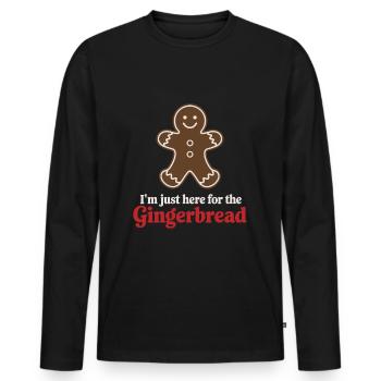 Gingerbread Gingerbread Man Gingerbread Christmas - Men's Premium Organic Long Sleeve Shirt - black - Front - Nico (187cm)