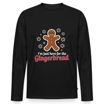 Gingerbread Gingerbread Man Gingerbread Christmas - Men's Premium Organic Long Sleeve Shirt - black - Front - Nico (187cm)