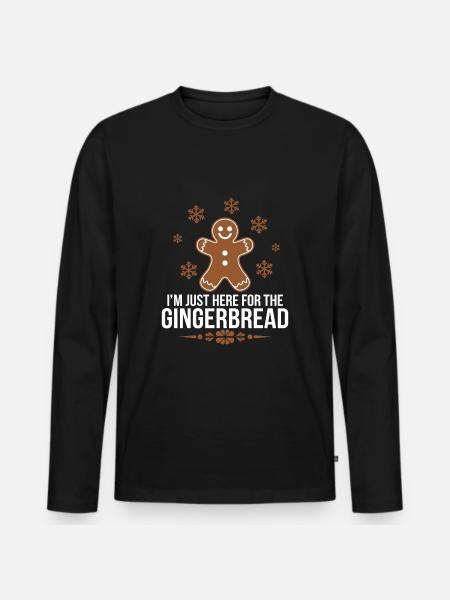 Gingerbread Gingerbread Man Christmas - Men's Premium Organic Long Sleeve Shirt - black