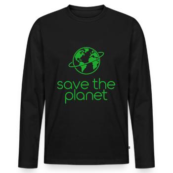 Save the Planet Earth Environmental Activists - Men's Premium Organic Long Sleeve Shirt - black - Front - Nico (187cm)