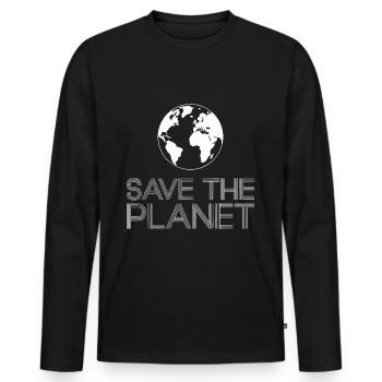 Save the Planet Earth Environmental Activists - Men's Premium Organic Long Sleeve Shirt - black - Front - Nico (187cm)