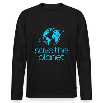 Save the Planet Earth Environmental Activists - Men's Premium Organic Long Sleeve Shirt - black - Front - Nico (187cm)