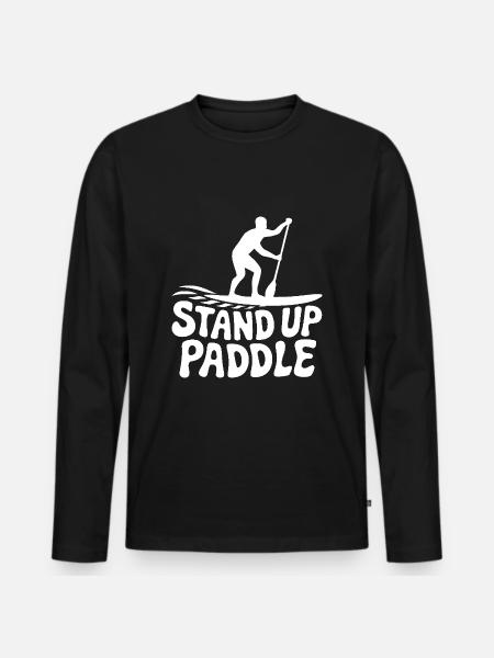 SUP Stand Up Paddle - Men's Premium Organic Long Sleeve Shirt - black