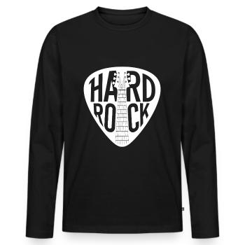 Hard Rock Guitar Pick - Men's Premium Organic Long Sleeve Shirt - black - Front - Nico (187cm)