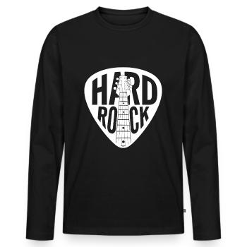 Hard Rock Guitar Pick - Men's Premium Organic Long Sleeve Shirt - black - Front - Nico (187cm)